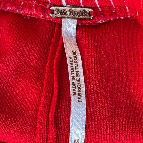 Free People Red & Pink Knit Sunday Flair Wide Leg High Waist Knit Pants Size M - Picture 10 of 12